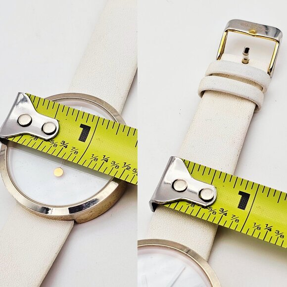 CRRJU Unisex Minimalist Watch – White Leather Band, Silver Bezel, New Battery - Picture 9 of 9